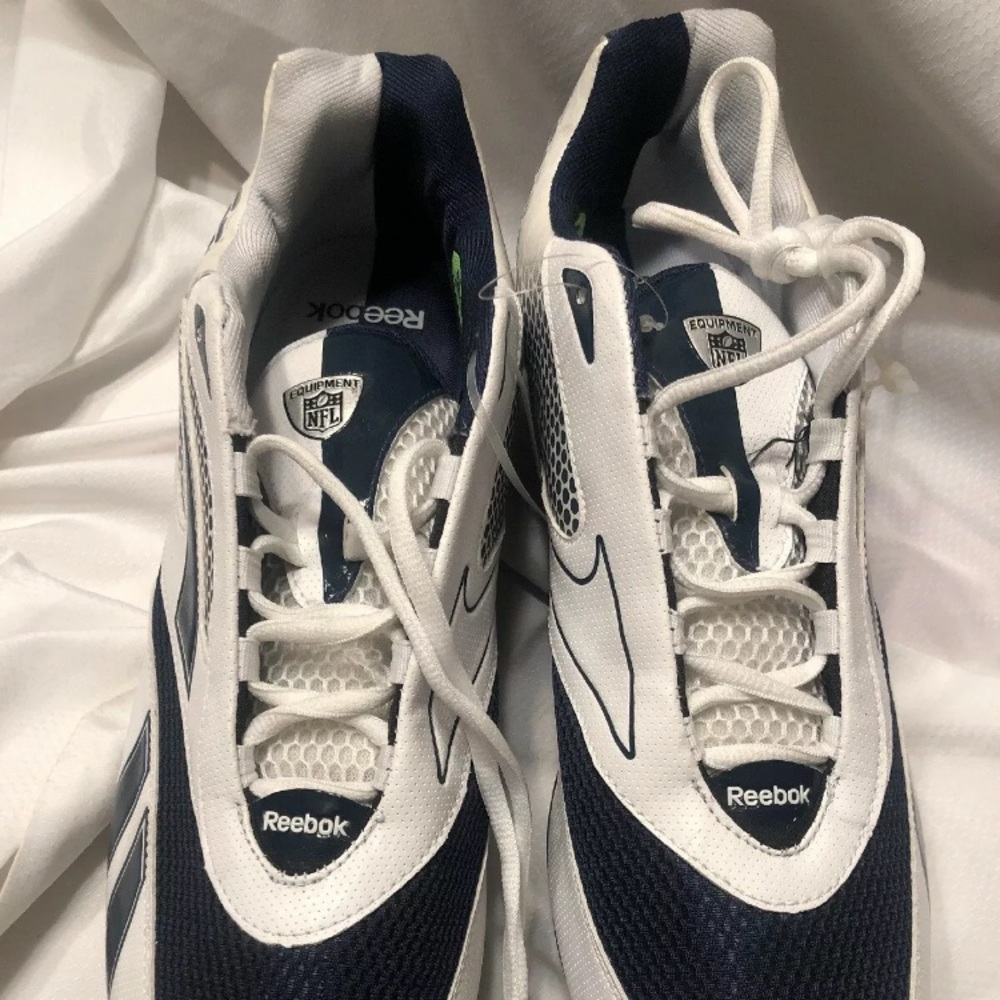 Football Cleats REEBOK LOW BLUE/WHT Sz 13.5
